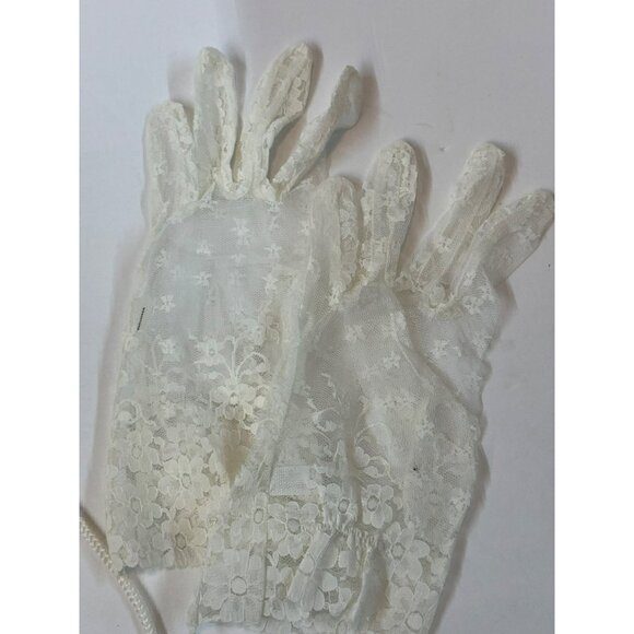 VTG Beaded Evening Clutch Bags Set of 2 White & Cream Floral + Geometric Purses - Picture 10 of 10